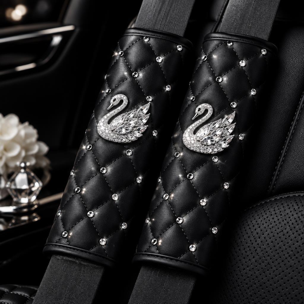 Crystal Swan Seatbelt Pads