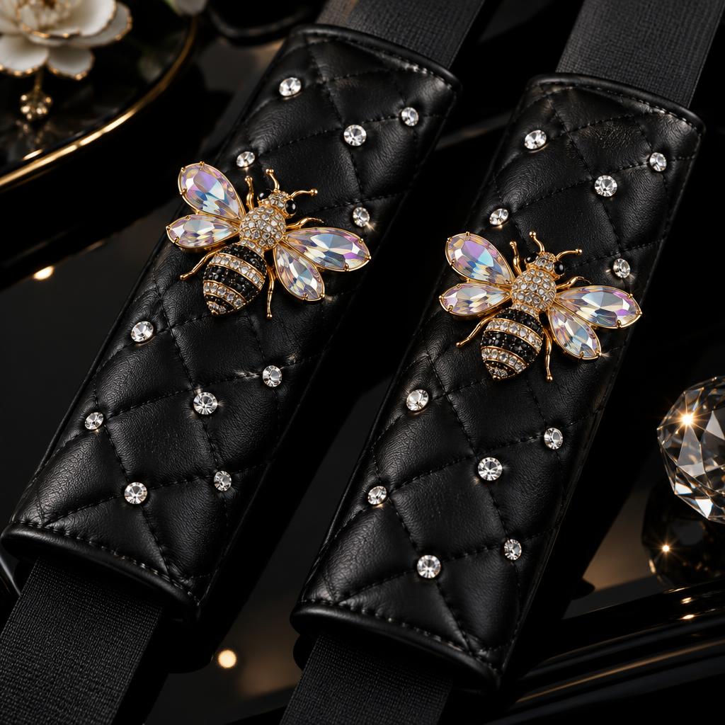 Golden Bee Seatbelt Pads