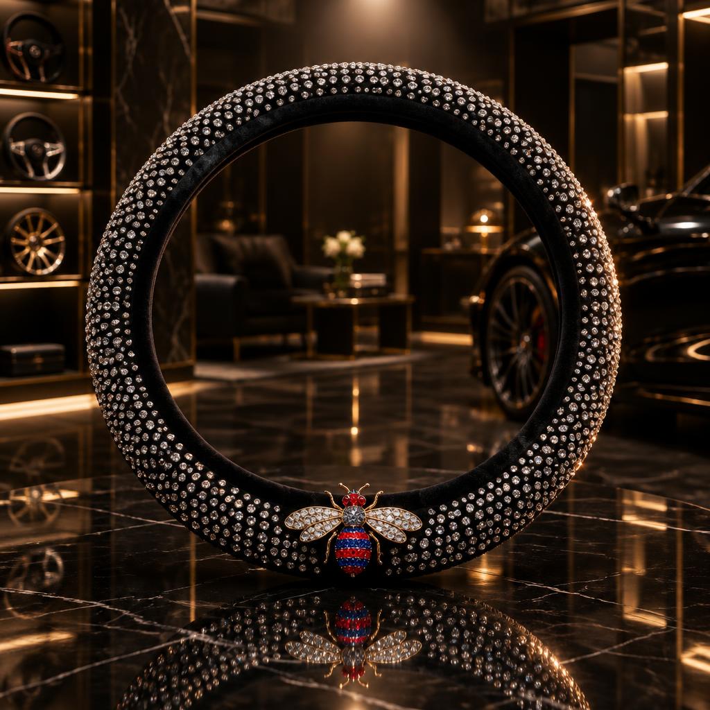 Royal Bee Crystal Steering Cover