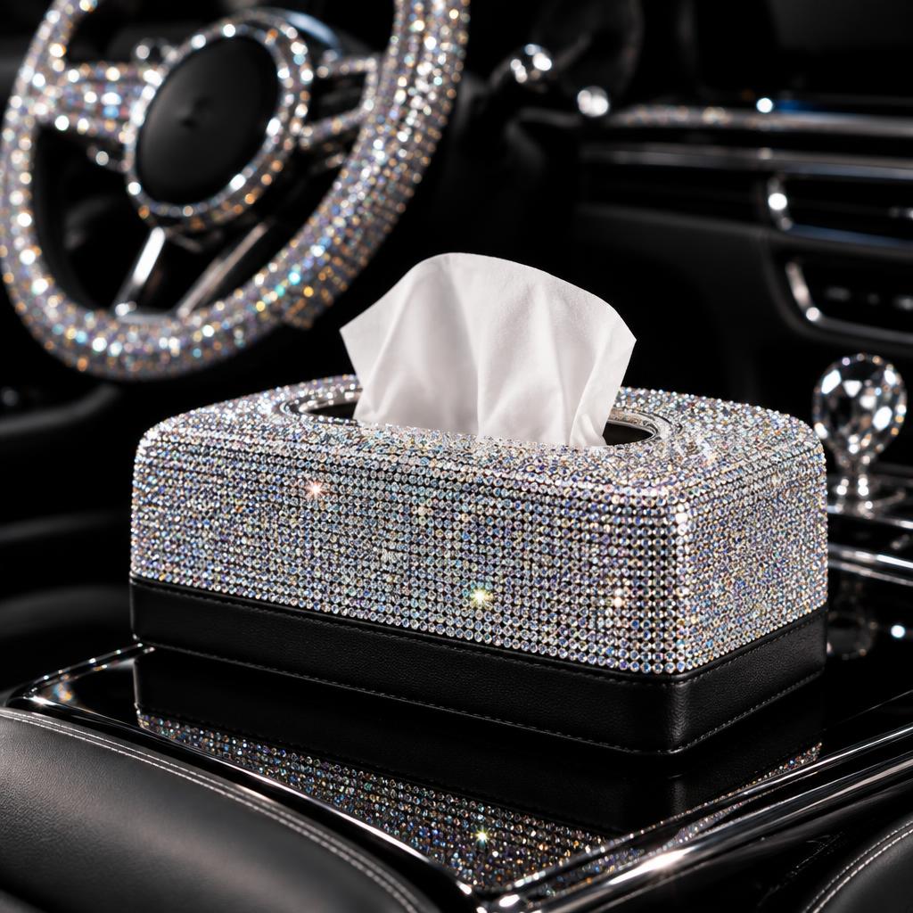 Silver Paved Tissue Box
